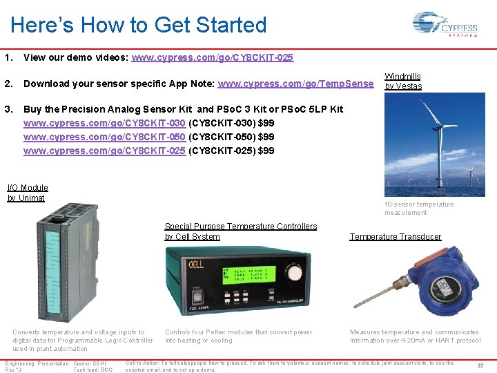 Here’s How to Get Started 1. View our demo videos: www. cypress. com/go/CY 8