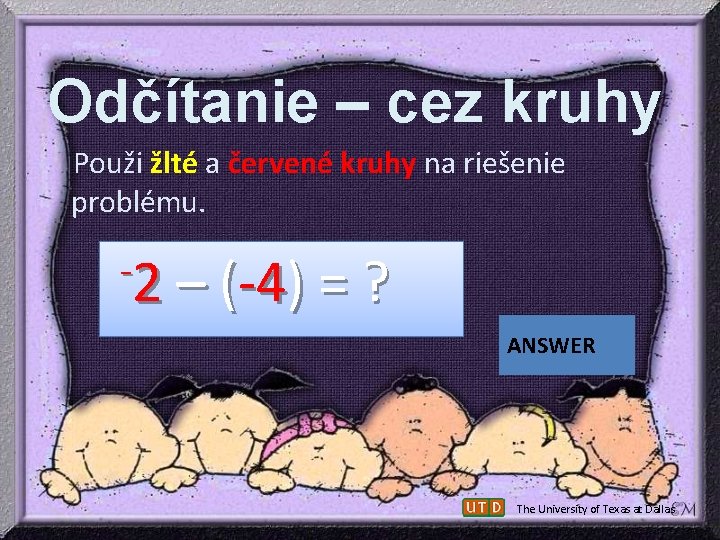 Odčítanie – cez kruhy Použi žlté a červené kruhy na riešenie problému. -2 – Odčítanie – cez kruhy Použi žlté a červené kruhy na riešenie problému. -2 –