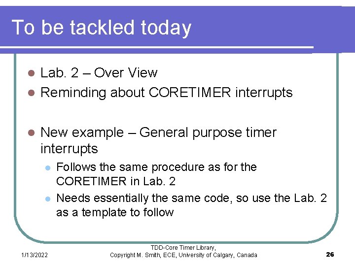 General purpose timers 1 2 3 Recap of