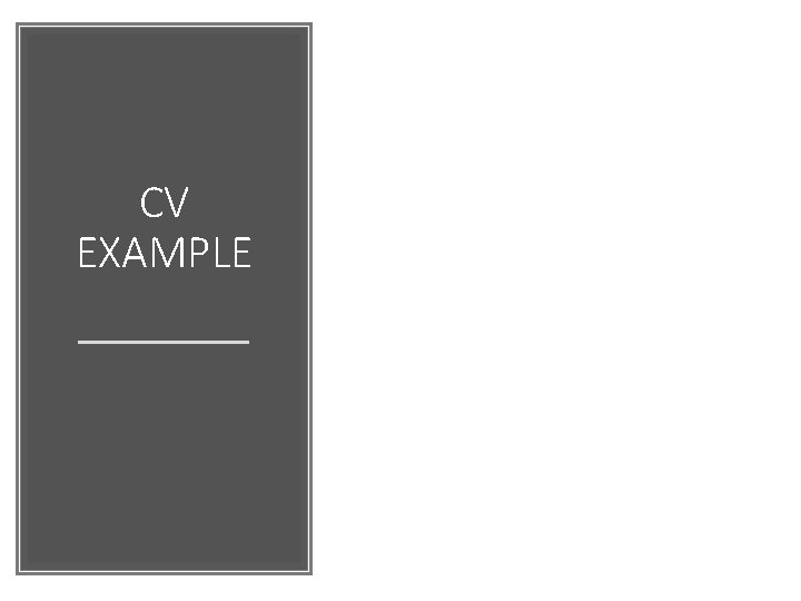 CV EXAMPLE 