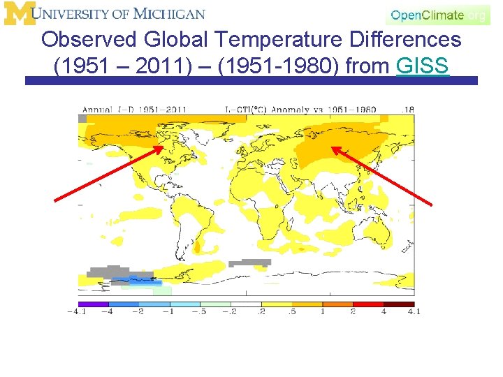 Observed Global Temperature Differences (1951 – 2011) – (1951 -1980) from GISS 