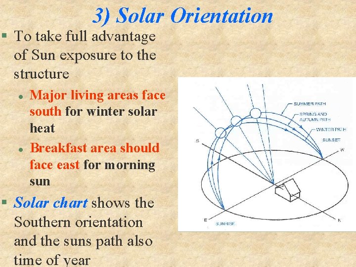 3) Solar Orientation § To take full advantage of Sun exposure to the structure