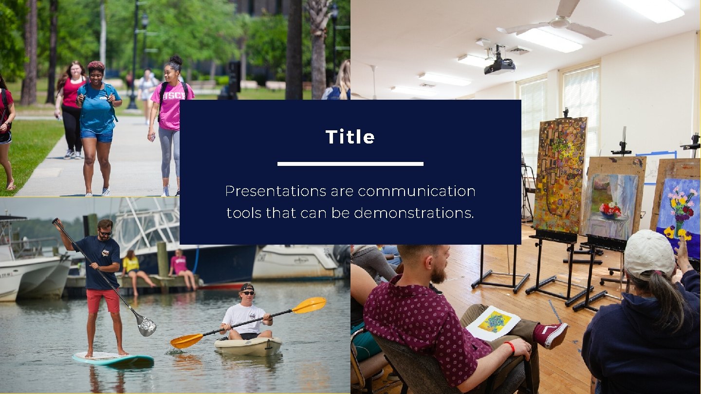 Title Presentations are communication tools that can be demonstrations. 15 