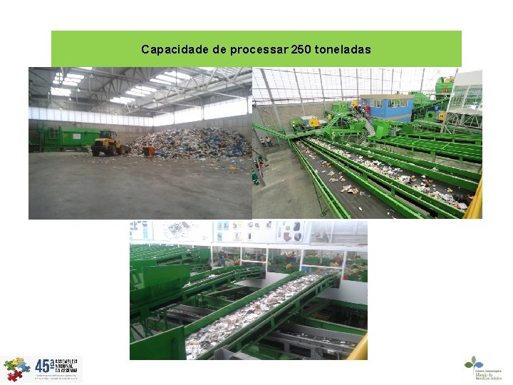 Capacidade de processar 250 toneladas 