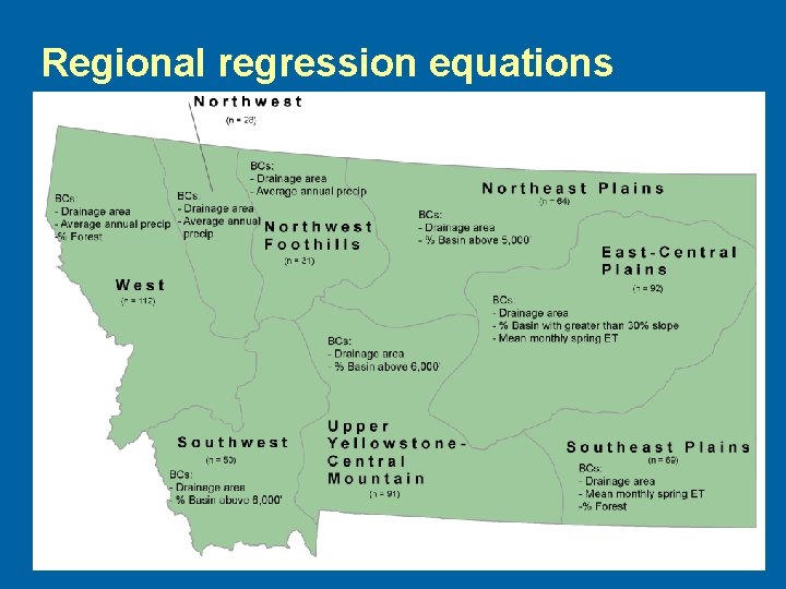 Regional regression equations 