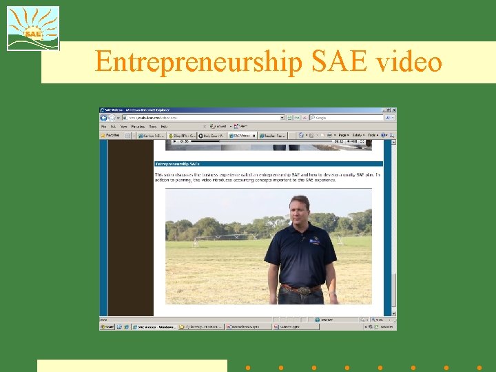 Entrepreneurship SAE video 