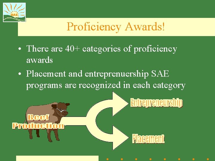 Proficiency Awards! • There are 40+ categories of proficiency awards • Placement and entreprenuership