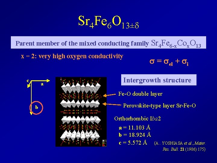 Sr 4 Fe 6 O 13± Parent member of the mixed conducting family Sr