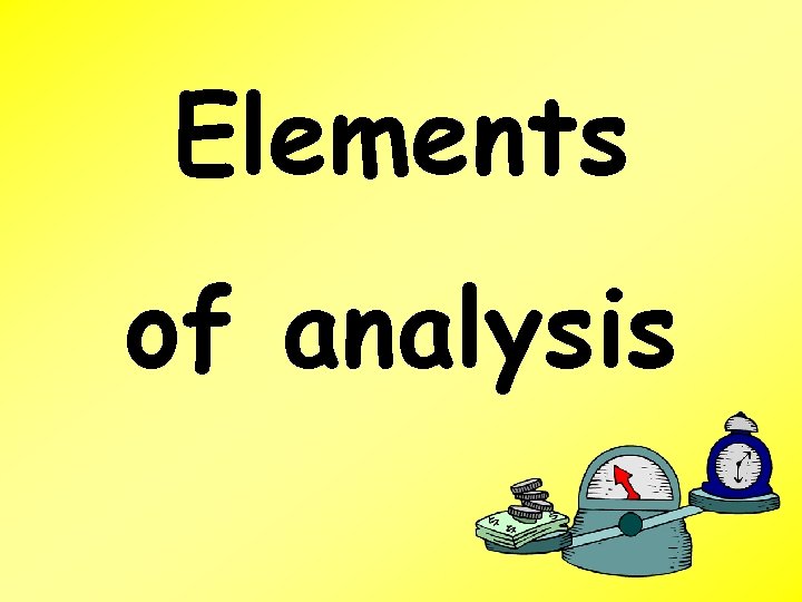Elements of analysis 
