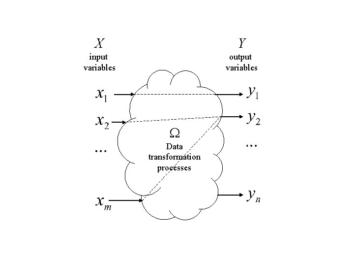 X Y input variables output variables W Data transformation processes X Y input variables output variables W Data transformation processes
