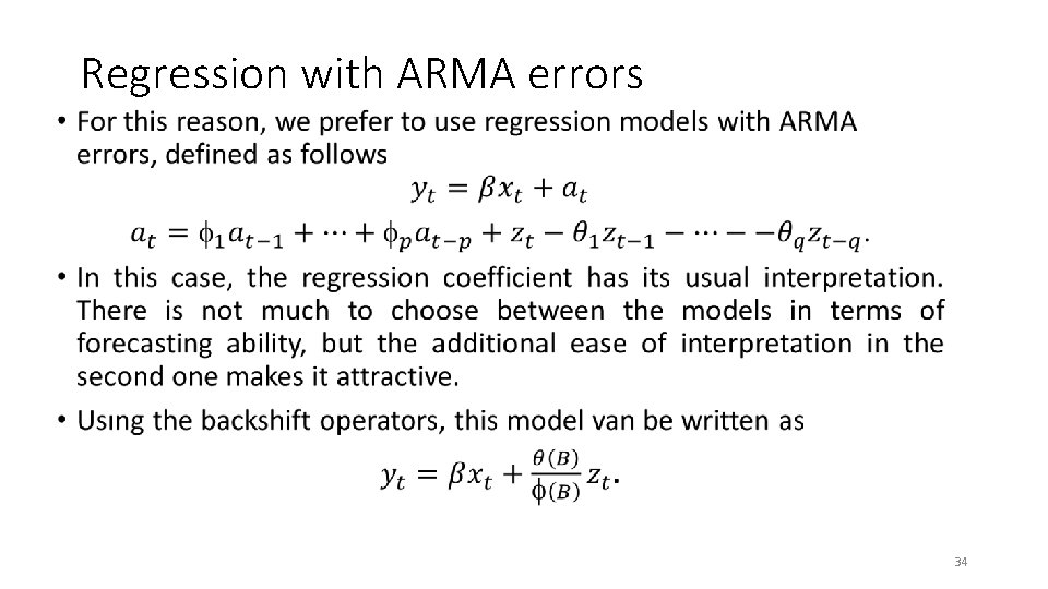 Regression with ARMA errors • 34 