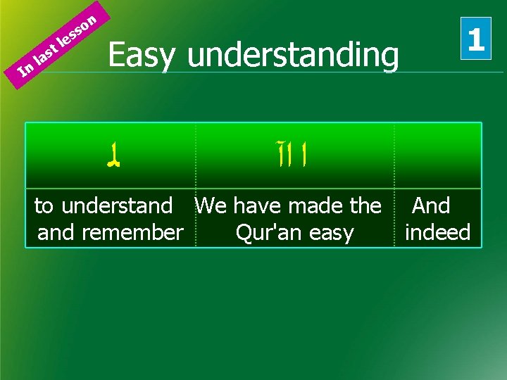 n o ss In la le t s Easy understanding ﻟ 1 ﺍ ﺍآ