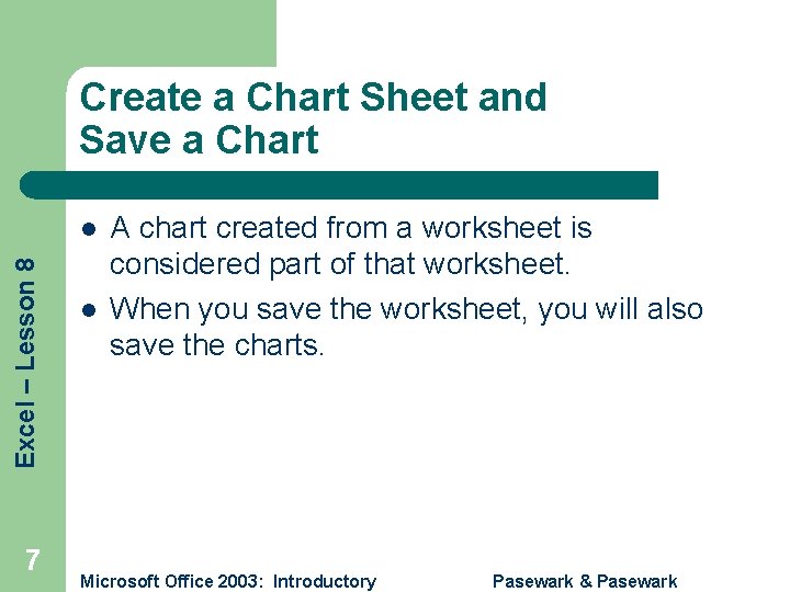 Create a Chart Sheet and Save a Chart Excel – Lesson 8 l 7