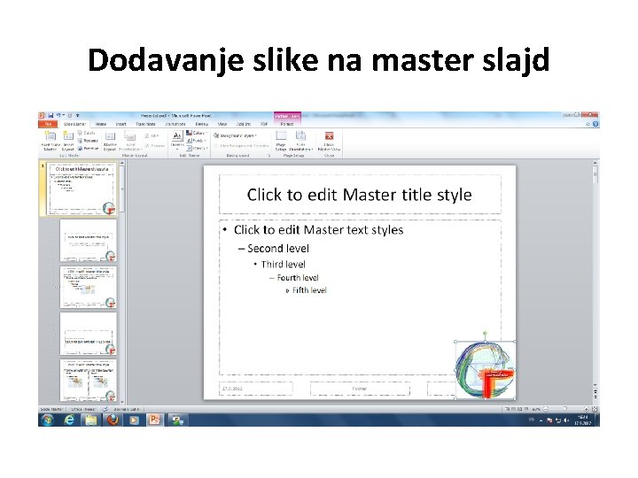 Dodavanje slike na master slajd 