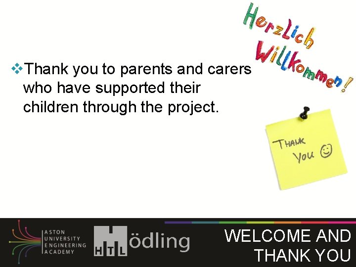 v. Thank you to parents and carers who have supported their children through the v. Thank you to parents and carers who have supported their children through the