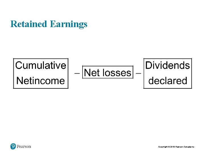 Retained Earnings Copyright © 2018 Pearson Canada Inc. 