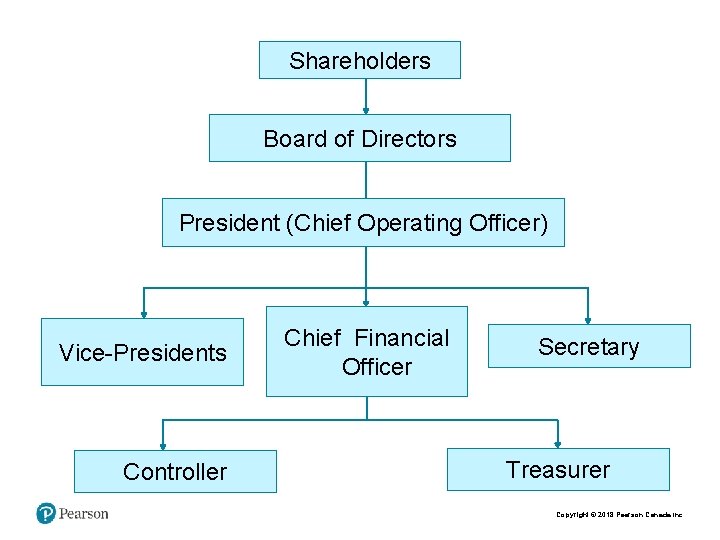 Shareholders Board of Directors President (Chief Operating Officer) Vice-Presidents Controller Chief Financial Officer Secretary