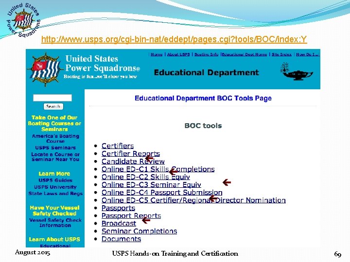 http: //www. usps. org/cgi-bin-nat/eddept/pages. cgi? tools/BOC/index: Y August 2015 USPS Hands‐on Training and Certification