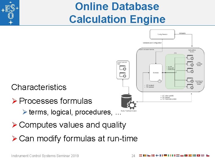 Online Database Calculation Engine Characteristics Ø Processes formulas Ø terms, logical, procedures, … Ø