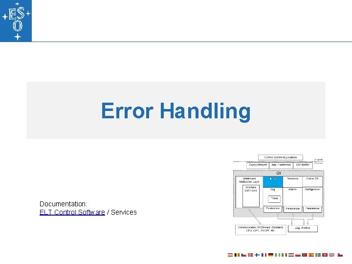 Error Handling Documentation: ELT Control Software / Services 