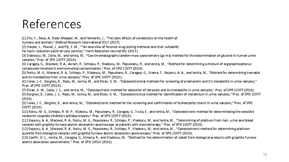 References [1] Zhu, Y. , Boye, A. , Body-Malapel, M. , and Herkovits, J.