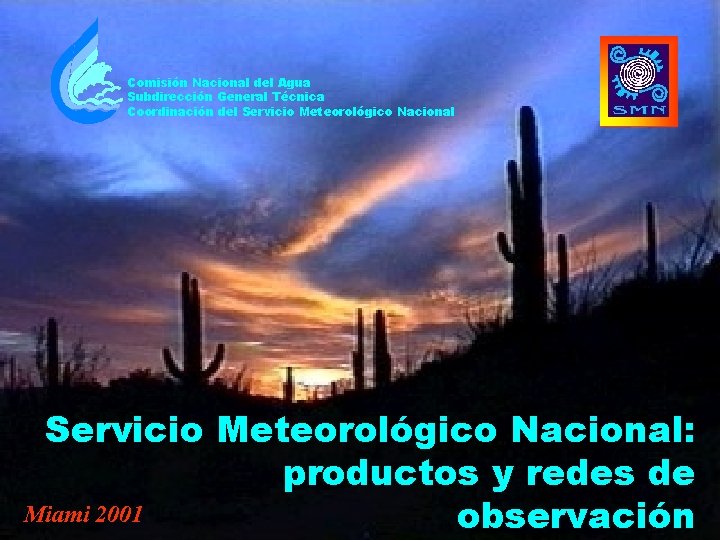 Comisión Nacional del Agua Subdirección General Técnica Coordinación del Servicio Meteorológico Nacional: productos y