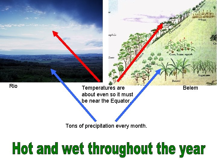 Rio Temperatures are about even so it must be near the Equator. Tons of