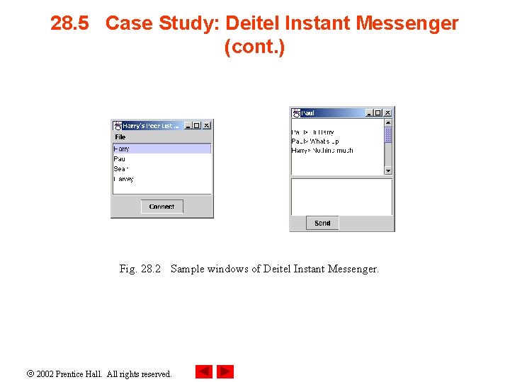 28. 5 Case Study: Deitel Instant Messenger (cont. ) Fig. 28. 2 Sample windows
