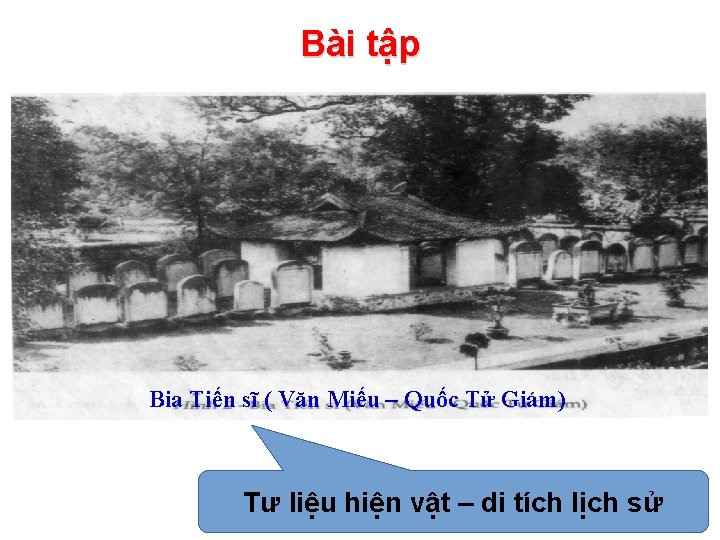 Bài tập Bia Tiến sĩ ( Văn Miếu – Quốc Tử Giám) Tư liệu