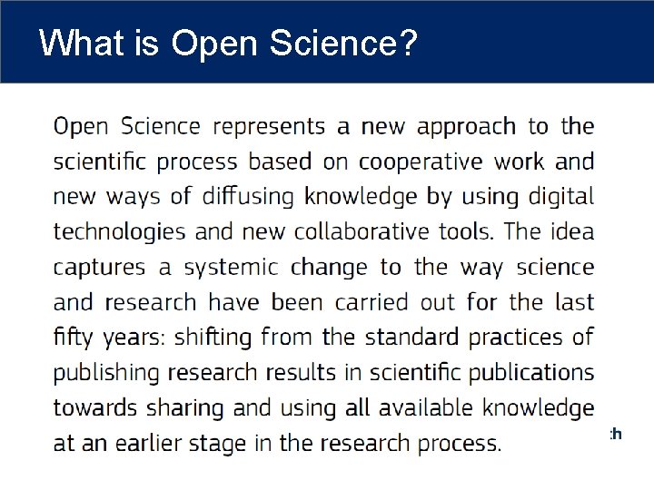 What is Open Science? 