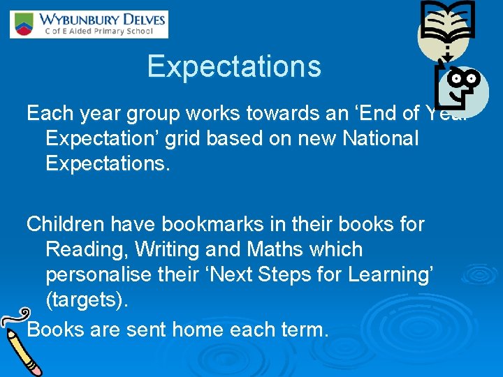 Expectations Each year group works towards an ‘End of Year Expectation’ grid based on