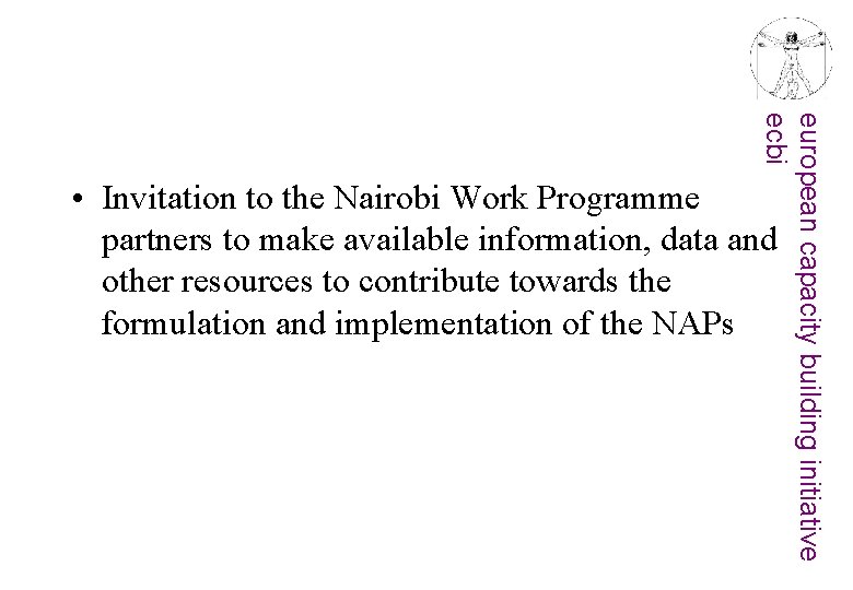 european capacity building initiative ecbi • Invitation to the Nairobi Work Programme partners to