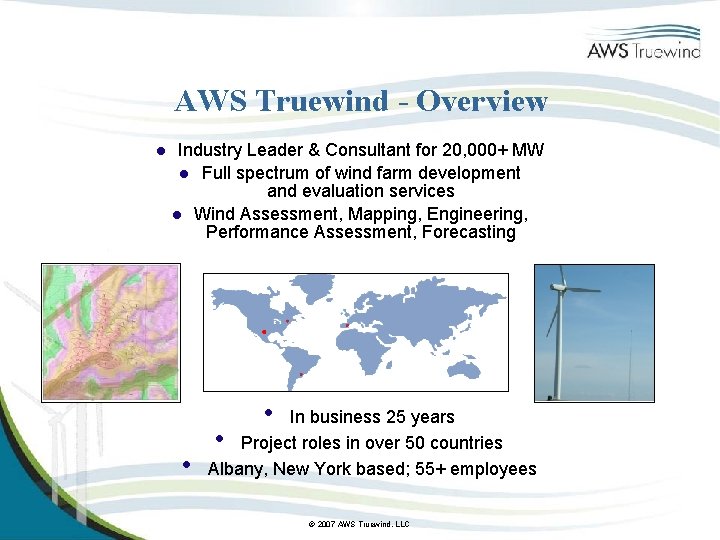AWS Truewind - Overview l Industry Leader & Consultant for 20, 000+ MW l