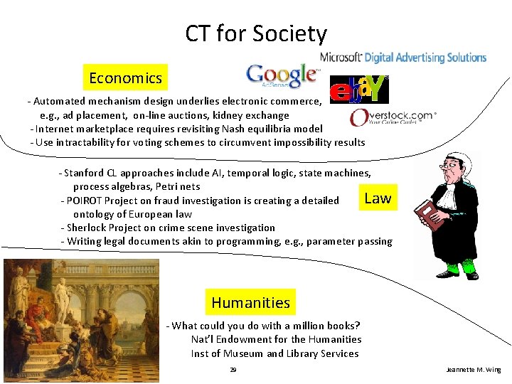 CT for Society Economics - Automated mechanism design underlies electronic commerce, e. g. ,