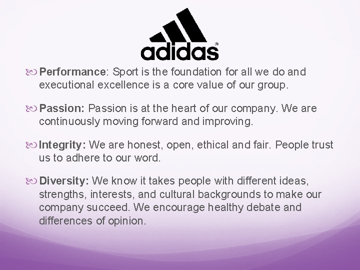  Performance: Sport is the foundation for all we do and executional excellence is