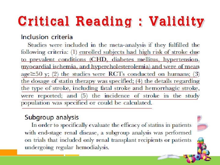 Critical Reading : Validity 