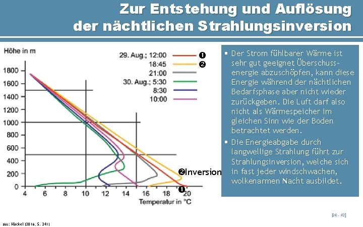 Zur Entstehung und Auflösung der nächtlichen Strahlungsinversion § Der Strom fühlbarer Wärme ist sehr