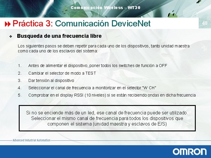 Comunicación Wireless – WT 30 8 Práctica 3: Comunicación Device. Net v Busqueda de
