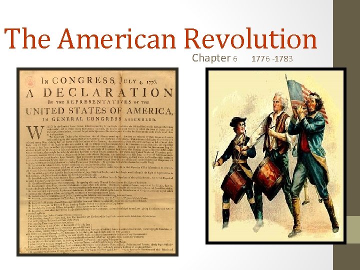 The American Revolution Chapter 6 1776 -1783 