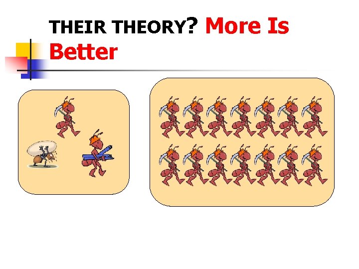 THEIR THEORY? Better More Is “Minimum threshold levels are red to make intelligent assessments