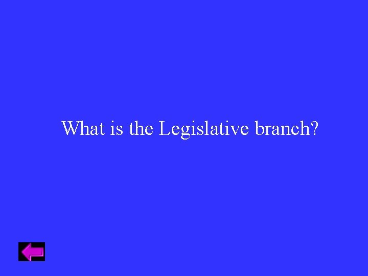 What is the Legislative branch? 