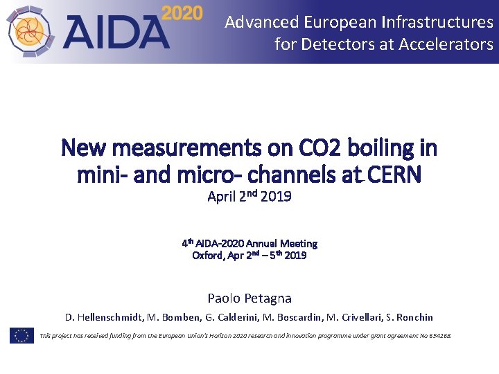 Advanced European Infrastructures for Detectors at Accelerators New measurements on CO 2 boiling in