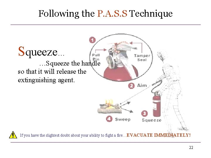 Following the P. A. S. S Technique Squeeze… …Squeeze the handle so that it Following the P. A. S. S Technique Squeeze… …Squeeze the handle so that it