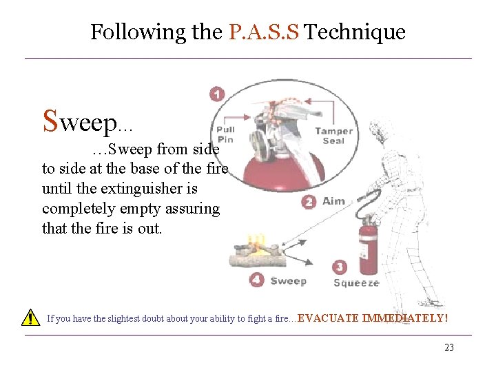Following the P. A. S. S Technique Sweep… …Sweep from side to side at Following the P. A. S. S Technique Sweep… …Sweep from side to side at