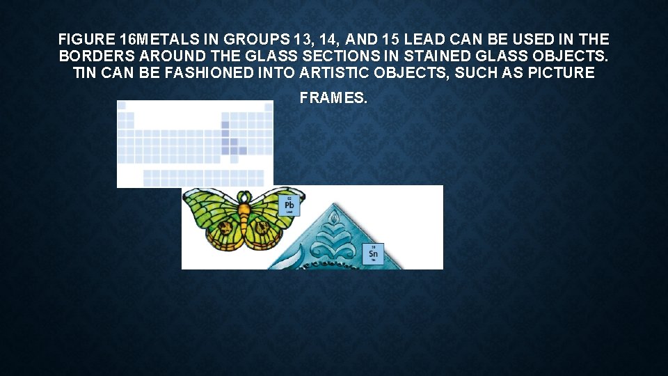 FIGURE 16 METALS IN GROUPS 13, 14, AND 15 LEAD CAN BE USED IN