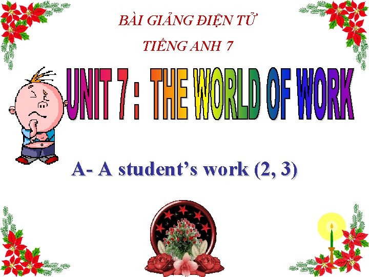 BÀI GIẢNG ĐIỆN TỬ TIẾNG ANH 7 A- A student’s work (2, 3) 