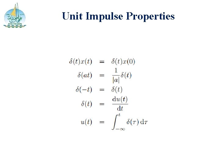 Unit Impulse Properties 