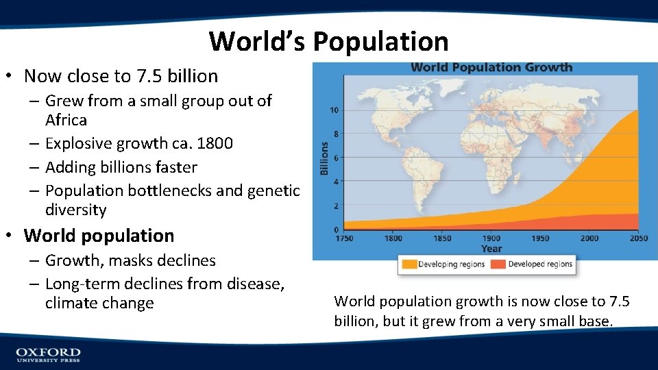 World’s Population • Now close to 7. 5 billion – Grew from a small