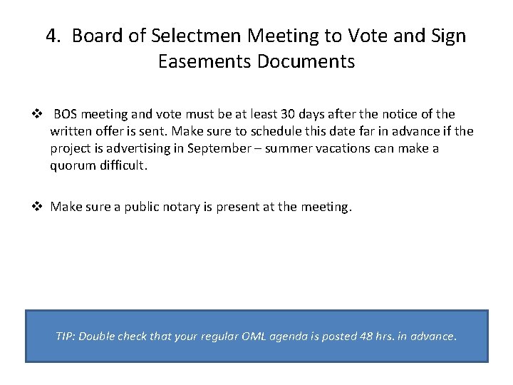 4. Board of Selectmen Meeting to Vote and Sign Easements Documents v BOS meeting