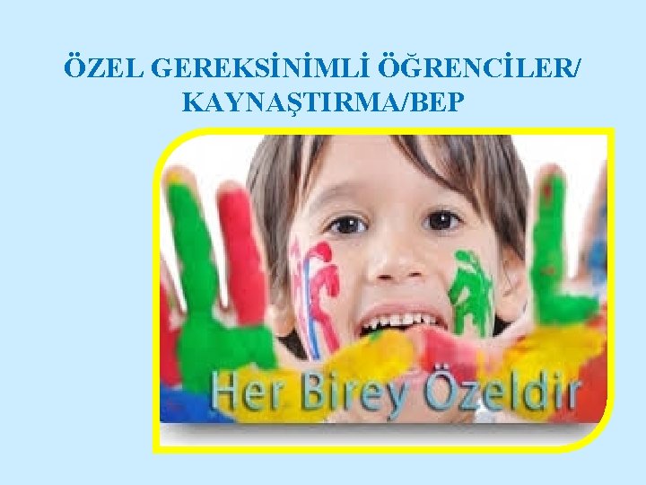 ÖZEL GEREKSİNİMLİ ÖĞRENCİLER/ KAYNAŞTIRMA/BEP 